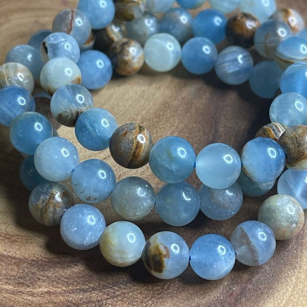 Blue Onyx 8mm stretch bracelet beaded bracelet 6.75” stretch crystal healing